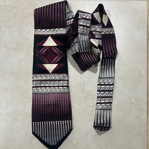 Enrico Capucci Elegant Burgundy and Black Men's Tie